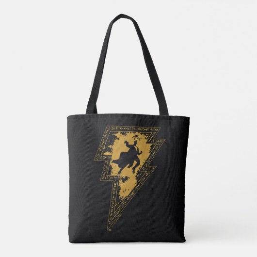 Black Adam Distress Lightning Bolt Tote Bag (Achterkant)