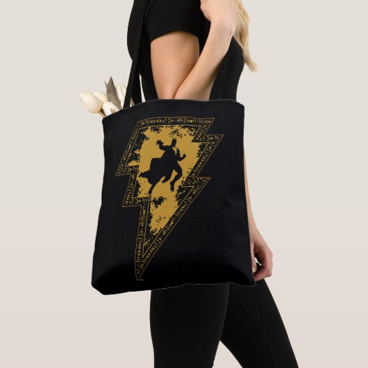 Black Adam Distress Lightning Bolt Tote Bag (Dichtbij)