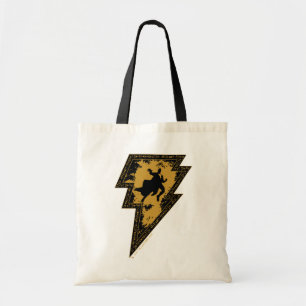 Black Adam Distress Lightning Bolt Tote Bag