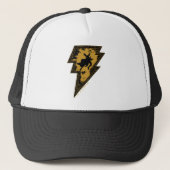 Black Adam Distress Lightning Bolt Trucker Pet (Voorkant)