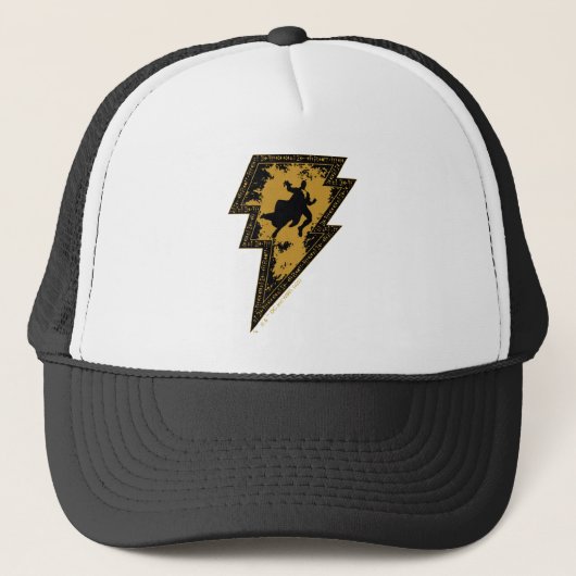 Black Adam Distress Lightning Bolt Trucker Pet (Voorkant)