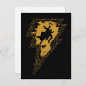 Black Adam Distressed Lightning Bolt Graphic Briefkaart (Voorkant / Achterkant)