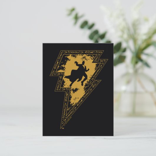 Black Adam Distressed Lightning Bolt Graphic Briefkaart (Staand voorkant)
