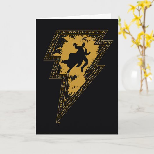Black Adam Distressed Lightning Bolt Graphic Kaart (Gele Bloem)