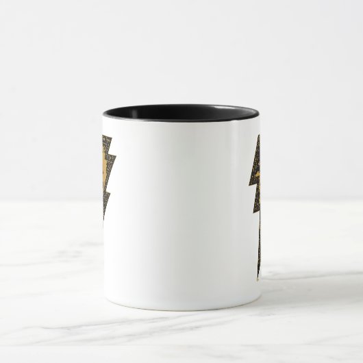 Black Adam Distressed Lightning Bolt Graphic Mok (Midden)