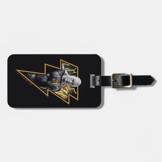Black Adam Gray and Gold Lightning Graphic Bagagelabel (Voorkant horizontaal)