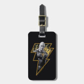 Black Adam Gray and Gold Lightning Graphic Bagagelabel (Voorkant verticaal)