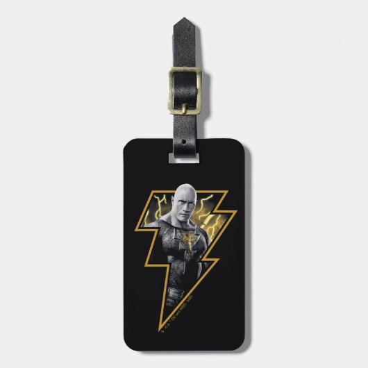 Black Adam Gray and Gold Lightning Graphic Bagagelabel (Voorkant verticaal)