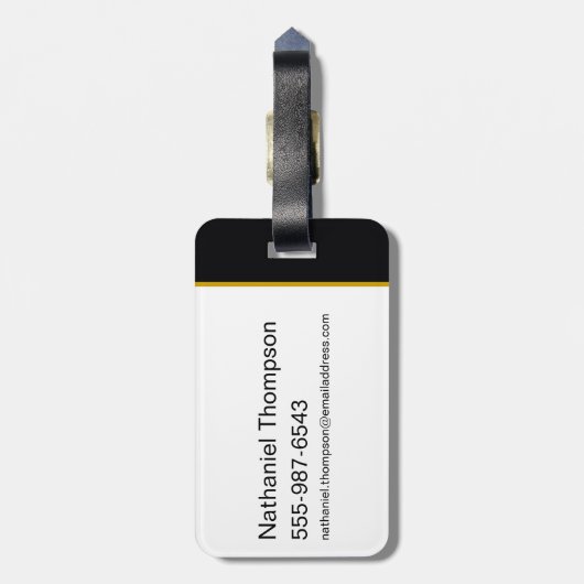 Black Adam Gray and Gold Lightning Graphic Bagagelabel (Achterkant verticaal)