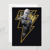 Black Adam Gray and Gold Lightning Graphic Briefkaart (Voorkant / Achterkant)