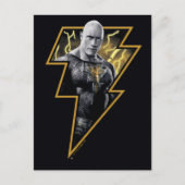 Black Adam Gray and Gold Lightning Graphic Briefkaart (Voorkant)