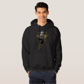 Black Adam Gray and Gold Lightning Graphic Hoodie (Voorkant volledig)