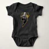 Black Adam Gray and Gold Lightning Graphic Romper (Voorkant)
