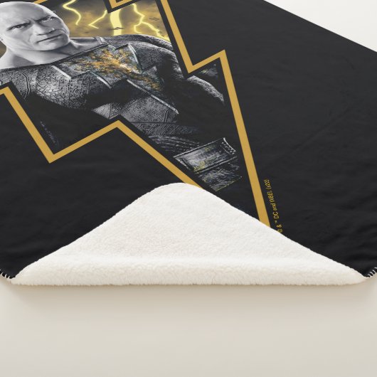 Black Adam Gray and Gold Lightning Graphic Sherpa Deken (3/4)