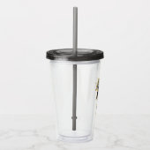 Black Adam Grey en Gold Lightning Graphic Acryl Drinkbeker (Rechts)