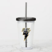 Black Adam Grey en Gold Lightning Graphic Acryl Drinkbeker (Voorkant)