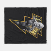 Black Adam Grey en Gold Lightning Graphic Fleece Deken (Voorkant (Horizontaal))