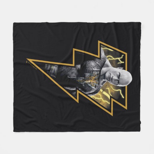 Black Adam Grey en Gold Lightning Graphic Fleece Deken (Voorkant (Horizontaal))