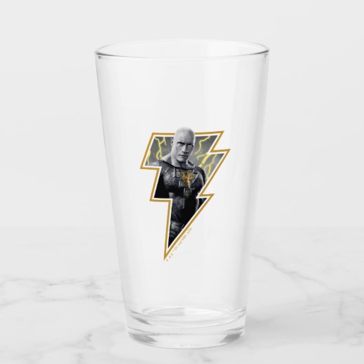 Black Adam Grey en Gold Lightning Graphic Glas (Voorkant)
