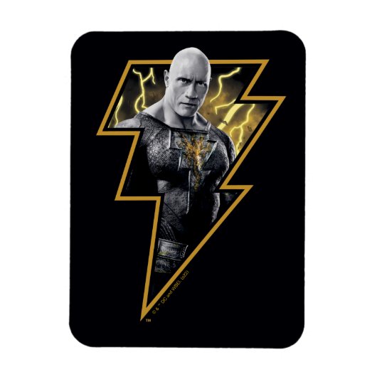 Black Adam Grey en Gold Lightning Graphic Magneet (Verticaal)