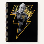 Black Adam Grey en Gold Lightning Graphic Notitieboek (Voorkant)