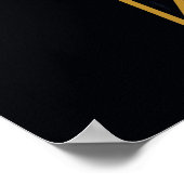 Black Adam Grey en Gold Lightning Graphic Poster (Hoek)