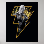 Black Adam Grey en Gold Lightning Graphic Poster (Voorkant)