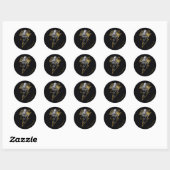 Black Adam Grey en Gold Lightning Graphic Ronde Sticker (Vel)