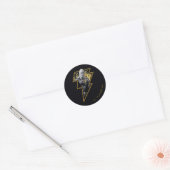 Black Adam Grey en Gold Lightning Graphic Ronde Sticker (Envelop)