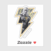 Black Adam Grey en Gold Lightning Graphic Sticker (Vel)