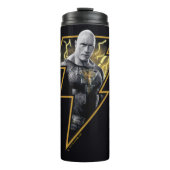 Black Adam Grey en Gold Lightning Graphic Thermosbeker (Voorkant)