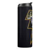 Black Adam Grey en Gold Lightning Graphic Thermosbeker (Gedraaid links)