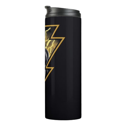 Black Adam Grey en Gold Lightning Graphic Thermosbeker (Geroteerd rechts)