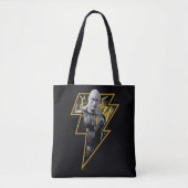 Black Adam Grey en Gold Lightning Graphic Tote Bag (Voorkant)