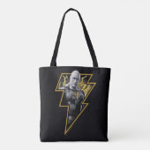 Black Adam Grey en Gold Lightning Graphic Tote Bag (Achterkant)