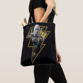 Black Adam Grey en Gold Lightning Graphic Tote Bag (Dichtbij)