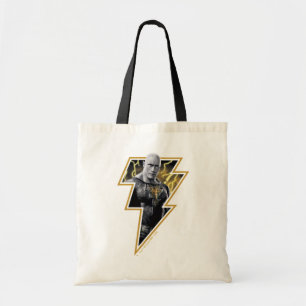 Black Adam Grey en Gold Lightning Graphic Tote Bag