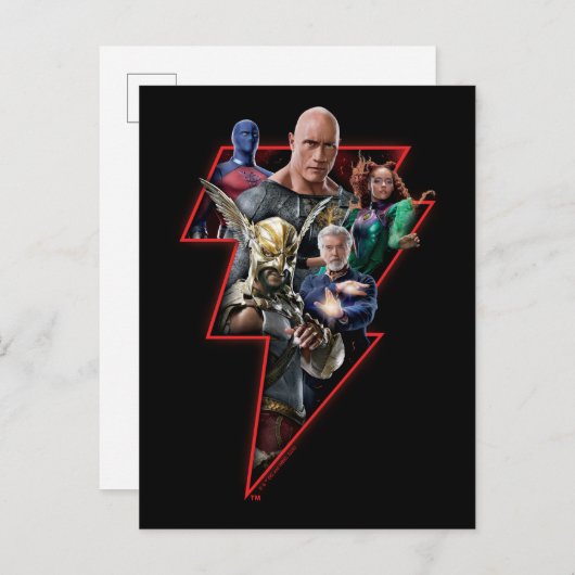 Black Adam Group Lightning Graphic Briefkaart (Voorkant / Achterkant)