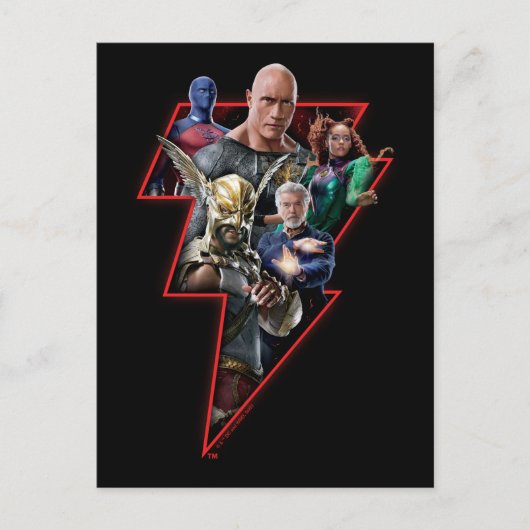 Black Adam Group Lightning Graphic Briefkaart (Voorkant)