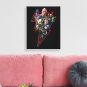 Black Adam Group Lightning Graphic Canvas Afdruk (Insitu (Woonkamer))