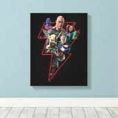 Black Adam Group Lightning Graphic Canvas Afdruk (Insitu (Houten vloer))