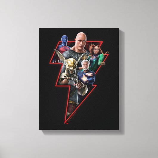Black Adam Group Lightning Graphic Canvas Afdruk (Voorkant)