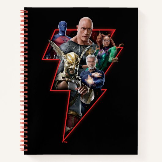Black Adam Group Lightning Graphic Notitieboek (Voorkant)
