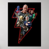 Black Adam Group Lightning Graphic Poster (Voorkant)