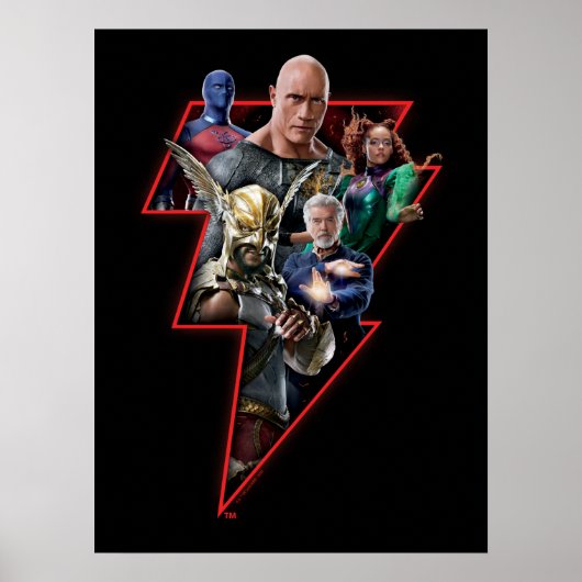 Black Adam Group Lightning Graphic Poster (Voorkant)