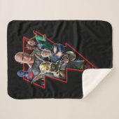 Black Adam Group Lightning Graphic Sherpa Deken (Voorkant (horizontaal))