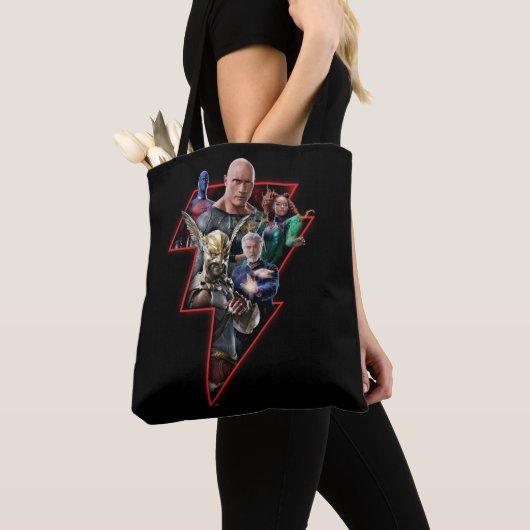 Black Adam Group Lightning Graphic Tote Bag (Dichtbij)