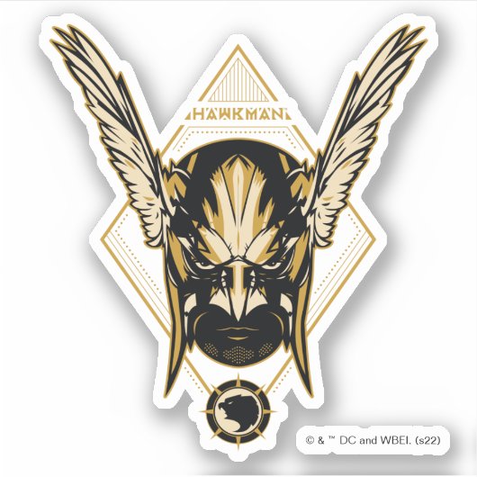 Black Adam Hawkman Helmet Graphic Sticker (Voorkant)