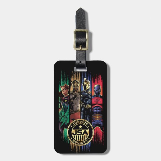 Black Adam Justice Society Heroes In Stripes Bagagelabel (Voorkant verticaal)
