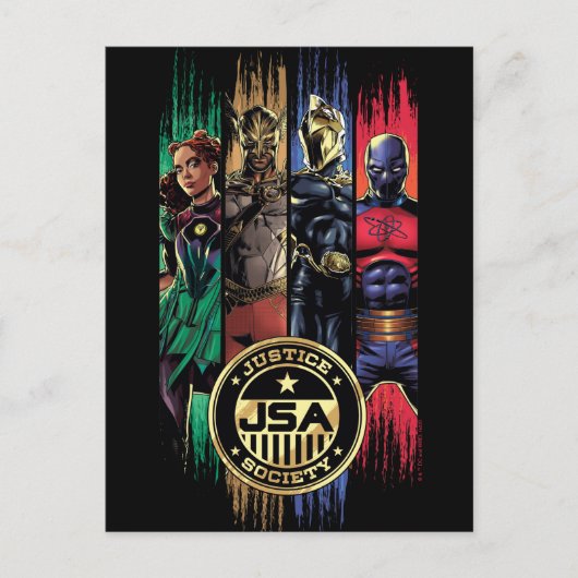 Black Adam Justice Society Heroes In Stripes Briefkaart (Voorkant)